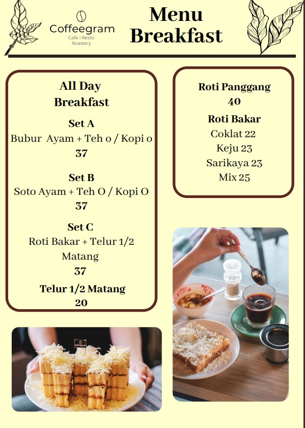 Menu Breakfast